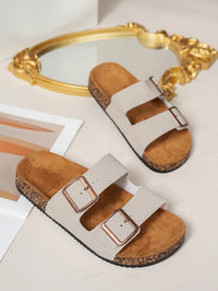 Women's Open-Toe Sandals for Outdoor Wear, New Casual and Fashionable Simple Backless Versatile Couple Style Comfortable Vacation Birkenstock-Style Flat Black Mule Sandals, Women's Elastic Band Slip-Ons, Lightweight Open-Toe - Buy online at  Vibe In Cart.