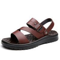 Summer Sandals for Men Outdoor Casual Sport Slippers PU Leather Non-slip Breathable Roman Shoes Beach Flip-Flop Garden Shoes - Buy online at  Vibe In Cart.