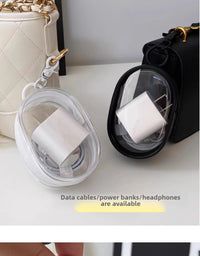Black Transparent Portable Cable Organizer Bag for Travel Accessories
