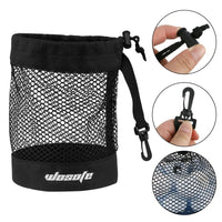 Black Canvas Golf Ball Pouch Bag With Hanging Clip, 1 Piece