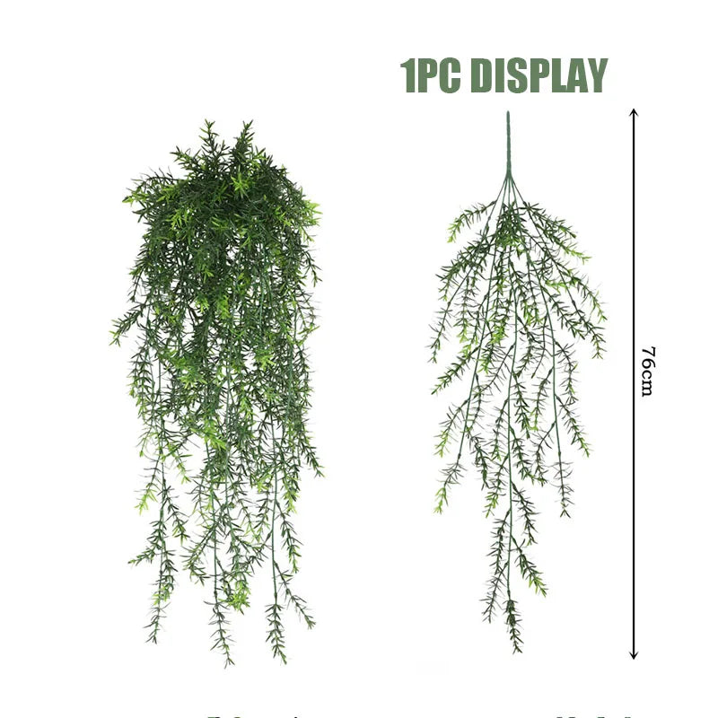 Artificial Plant Persian fern Leaves Vines Home Room Decor Hanging Plastic Leaf Grass Wedding Party Wall Balcony Home Decoration - Buy online at  Vibe In Cart.