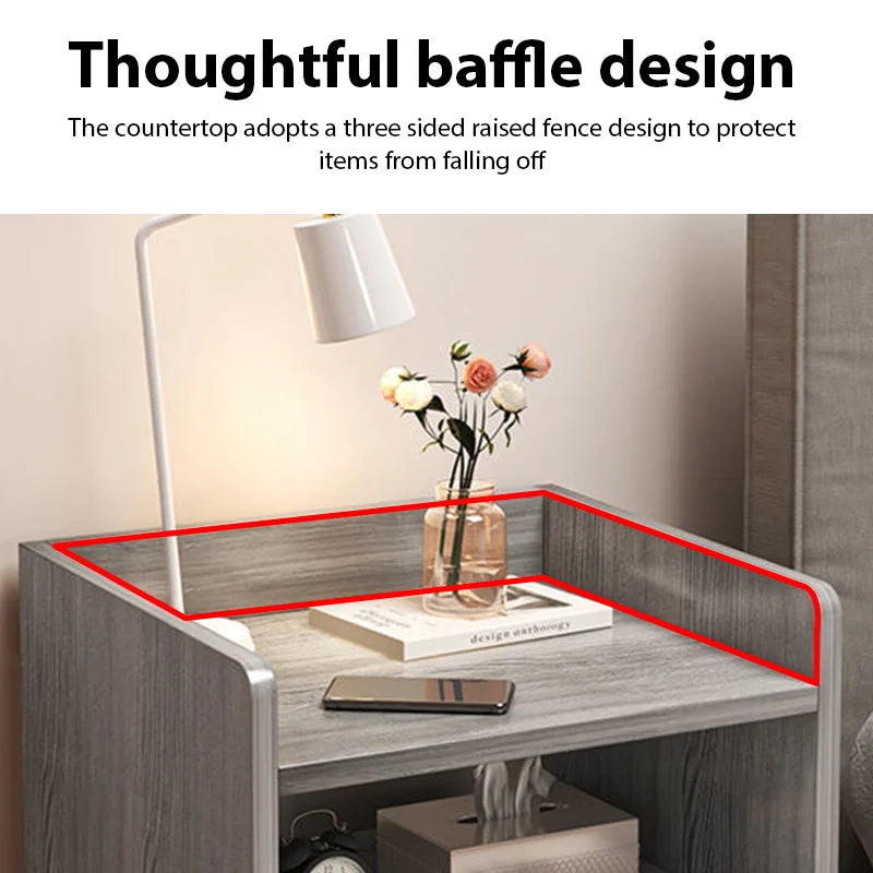 Bedside Table with Drawer Storage Nightstand Bed Sideboard Bedroom Furniture Multi-Layer Storage Cabinet Small Simple Desk - Buy online at  Vibe In Cart.