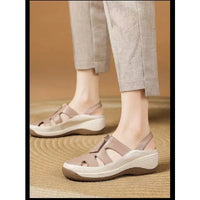 2025 New Genuine Leather Mom Sandals Women Peep-Toe Wedge Soft Sole Hollow-Out Breathable Slip-Resistant Casual Shoes - Buy online at  Vibe In Cart.