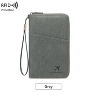 RFID Blocking Polyurethane Passport Holder with Zipper