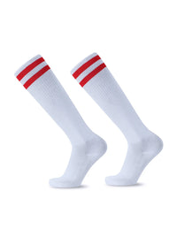 White Black Stripes Football Soccer Socks For Men Teenages Kids Boys Over the Calf Baseball Rugby Athletic Socks Women Girls - Buy online at  Vibe In Cart.