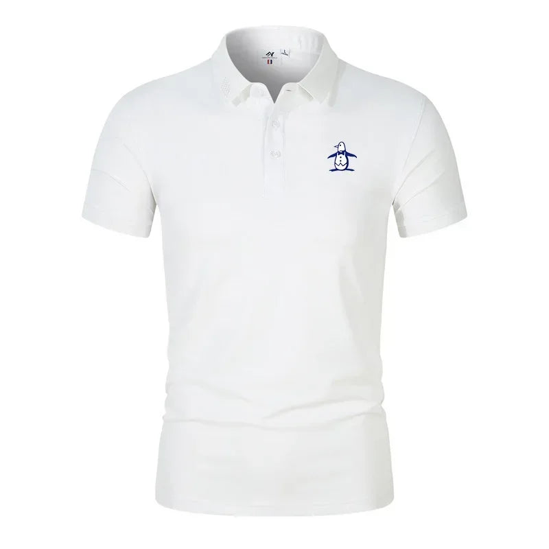 Men's Short-Sleeved Breathable Golf Polo Shirt in Cotton Blend