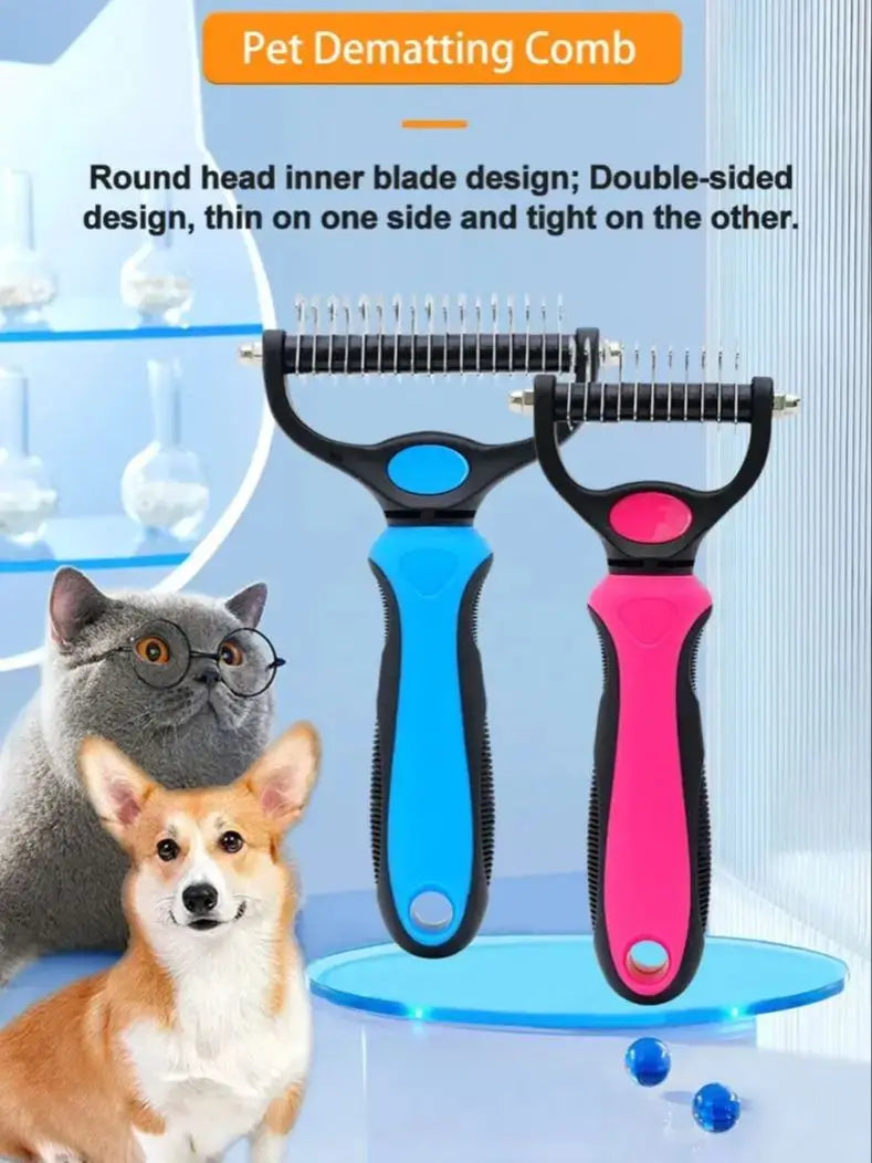 Pet Knot Remover Comb for Dogs & Cats - Dematting Tool with Stainless Steel Blades - Detangling Brush for Matted Hair - Professi - Buy online at  Vibe In Cart.