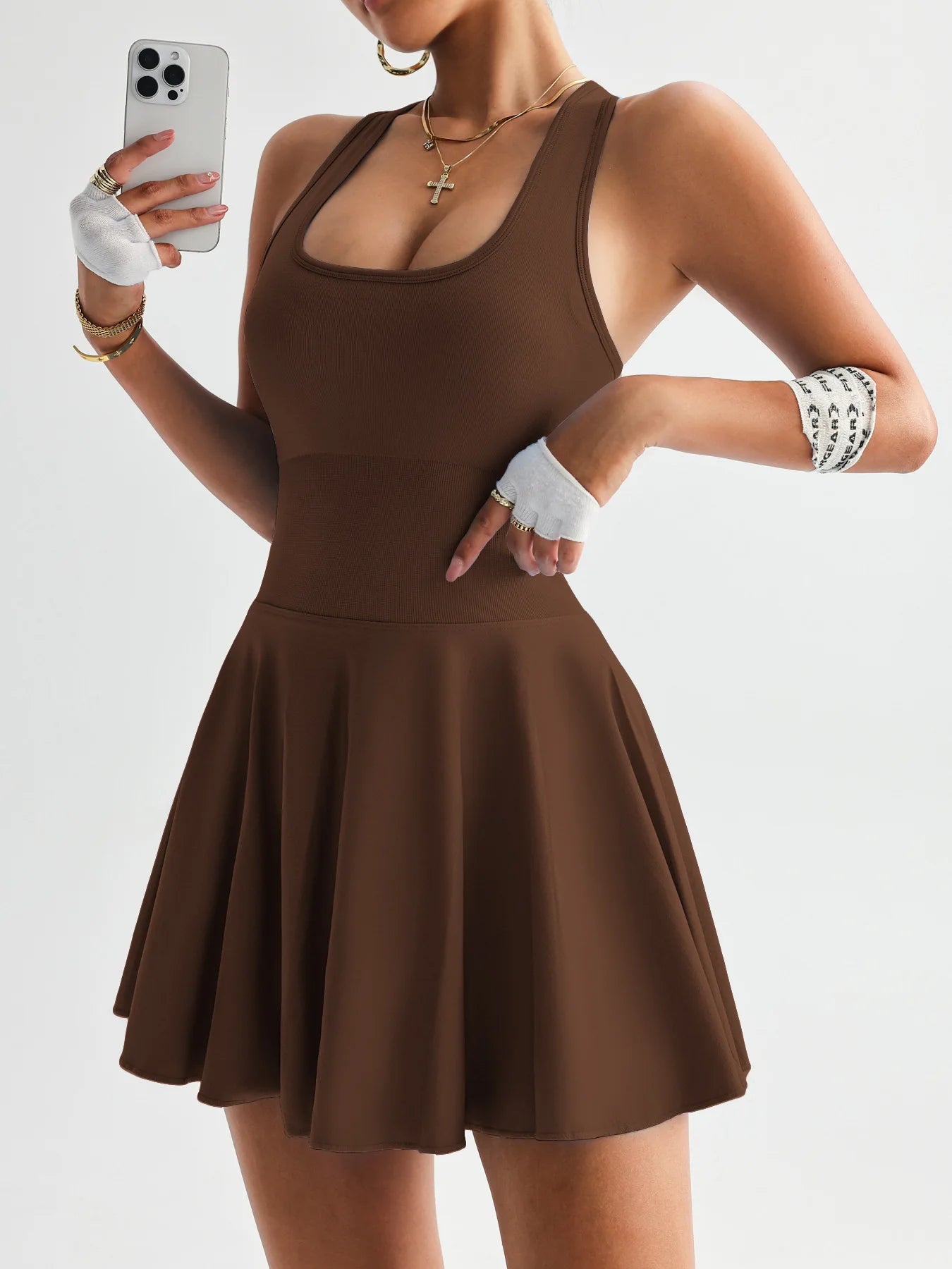 CZGUKE Women's tennis dress one-piece slim fit soft sportswear golf badminton suit with chest cushion sports yoga suit - Buy online at  Vibe In Cart.