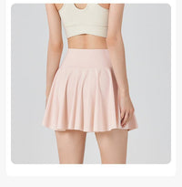 Women's High-Waisted Pleated Athletic Skort with Sun Protection