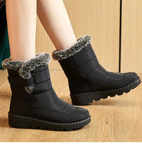 Boots Waterproof Fur Boots For Snow Women's Winter Shoes Low Heels Women Middle Boots Winter Footwear Warm Combat Shoes Woman - Buy online at  Vibe In Cart.
