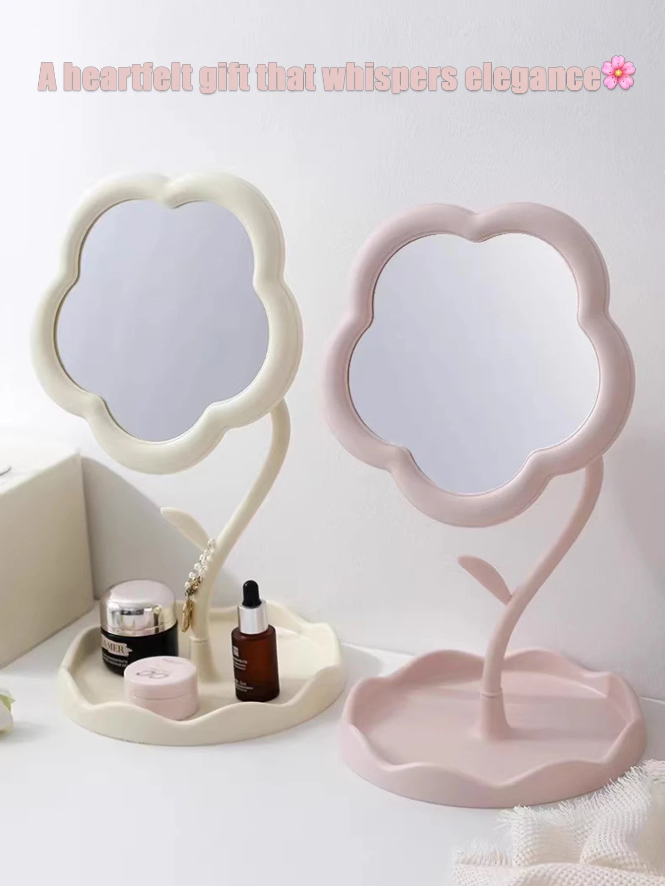 Cute Sunflower Rotatable Desktop Makeup Mirror Portable Cosmetic Vanity Mirror for Women Girls Dorm Room Gift - Buy online at  Vibe In Cart.