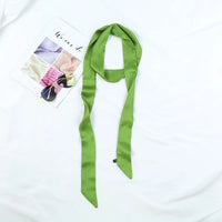 Women's Long Narrow Solid Color Polyester Scarf 190x5cm