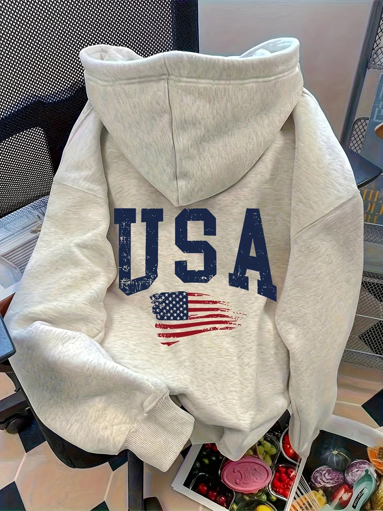 Kangaroo Pocket Fleece Hoodie with Letter Pattern Back Print 2025 Autumn Winter New Men's Women's Styles New Pure Cotton Hoodie - Buy online at  Vibe In Cart.