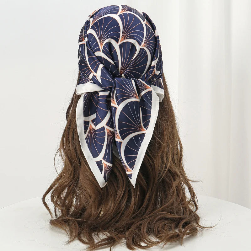 Square Satin Silk Scarf for Women, Casual All Seasons