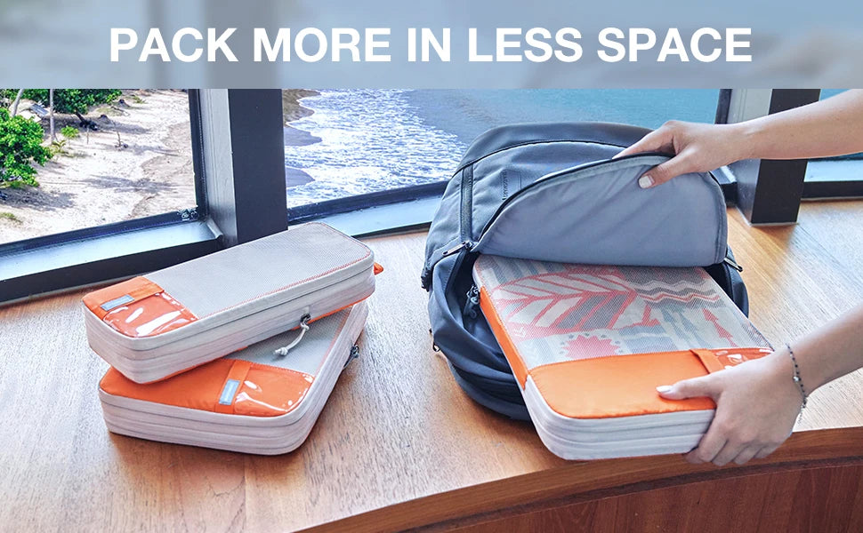 Polyester Packing Cubes Set of 6 for Travel Compression Storage