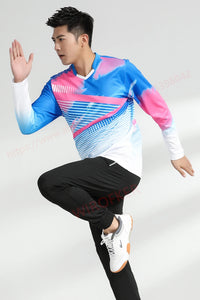 2023 New Style Print Badminton Shirts Men Sport Training Quick-dry Wicking Long Sleeve Casual Tennis Ping Pong Volleyball Tee - Buy online at  Vibe In Cart.