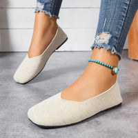 New 2026 Spring/autumn Square Toe Flat Office Boat Solid Color Knitted Slip on Shoes Casual Ballet Flats Shoes Women Loafers - Buy online at  Vibe In Cart.