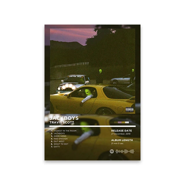 Unframed Retro Rapper Album Cover Canvas Wall Art Print