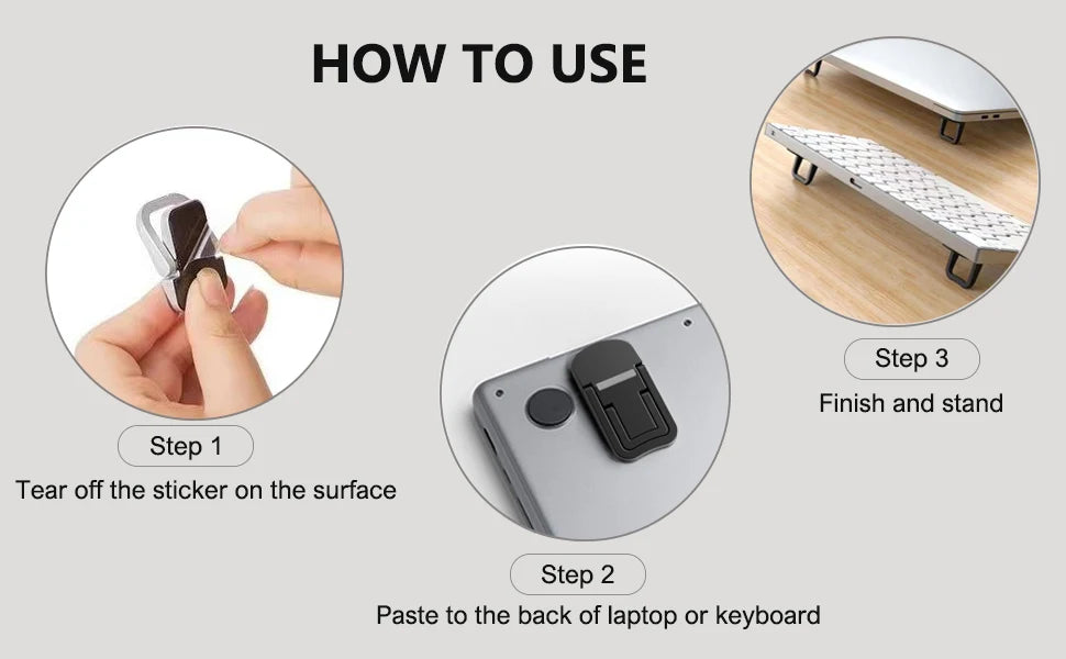 Adjustable Folding Mini Portable Laptop Stand in Black and Silver