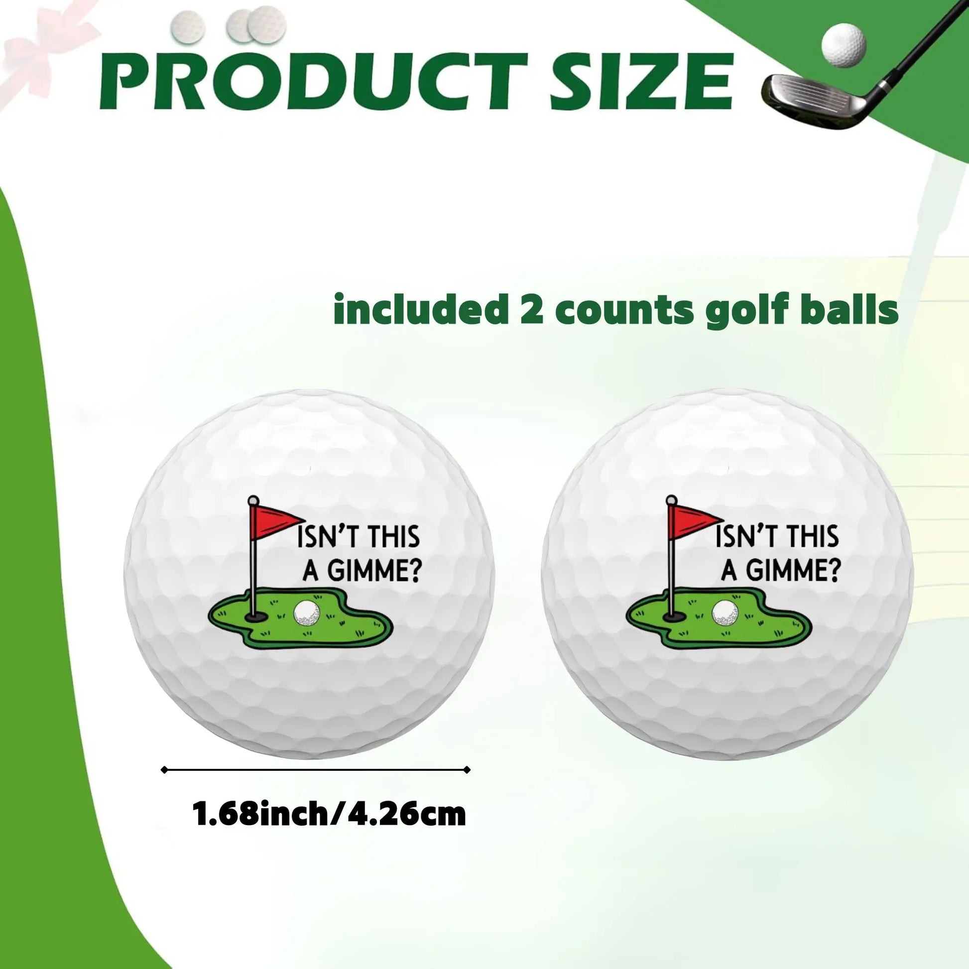 Pack Of 2 Funny Standard Golf Balls With Two Different Styles