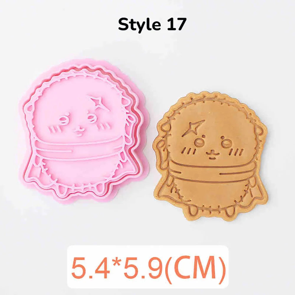 Plastic Pressable Cartoon Doll Cookie Cutters for Baking