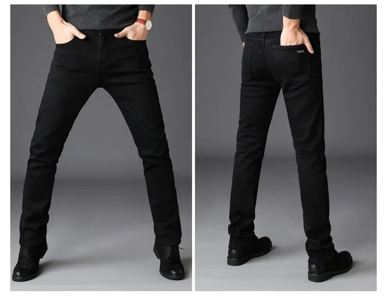 Spring Autumn Men Classic Fashion Brand Jeans Homme Man Soft Stretch Black Biker Masculino Denim Trousers Mens Pants Overalls - Buy online at  Vibe In Cart.