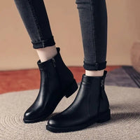 2025 Autumn and Winter New Fashion Women's Ankle Boots, Side Zipper Low Heel, Versatile and Slimming Ankle Boots - Buy online at  Vibe In Cart.