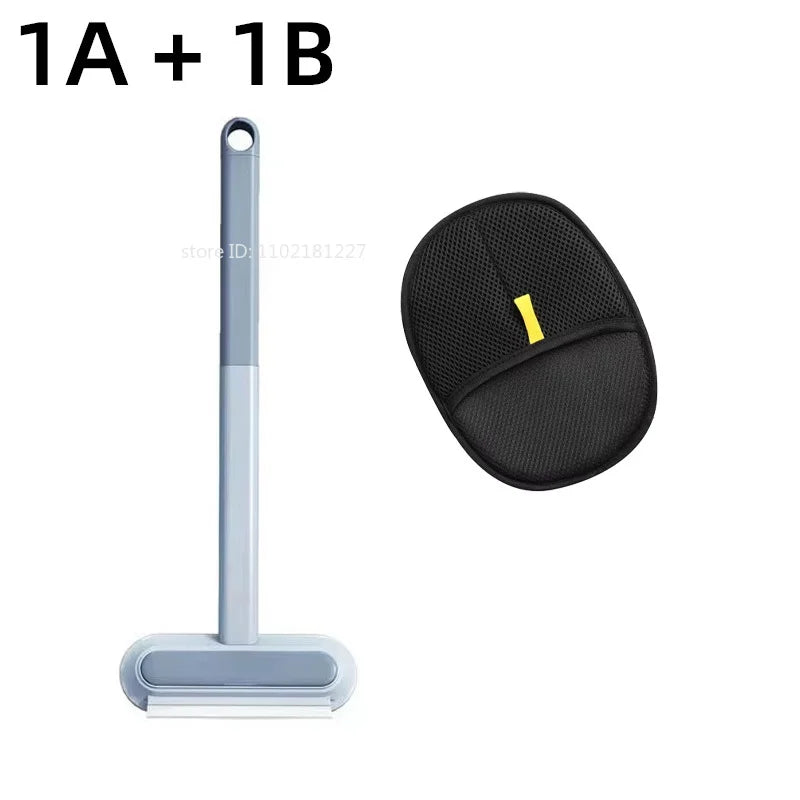 Double-Sided Reusable Pet Grooming Gloves For Hair Removal, Black