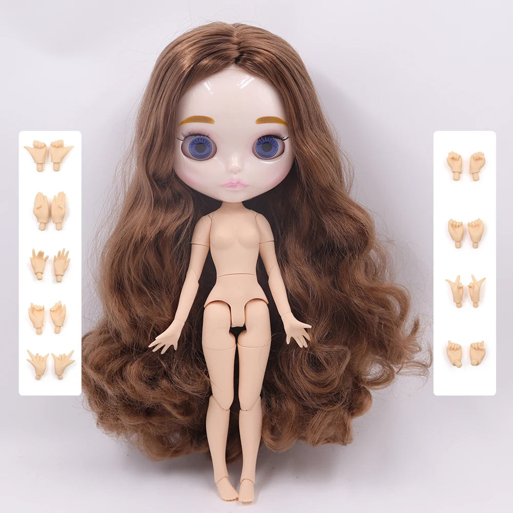 1/6 Scale 30CM ABS Articulated BJD Doll with Extra Hands and Natural Shiny Face for Girls