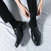 Men's Formal Leather Shoes Classic Style Slip On Loafers Round Toe Breathable Non-Slip Business Dress Wedding Office Casual Shos - Buy online at  Vibe In Cart.