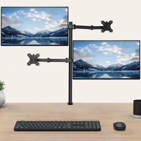 Adjustable Height Monitor Arm for 10-27 Inch Screens with 360 Degree Rotation in Black
