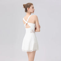 2026 New tennis dress ballet dress sexy back cross lace badminton anti-light lacework Separate shorts yoga golf sports dress
