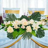 Artificial Tropical Palm Leaves Hawaiian Luau Jungle Party Golden Stems Leaf Decoration Table Wedding Birthday Decor Fake Plants - Buy online at  Vibe In Cart.