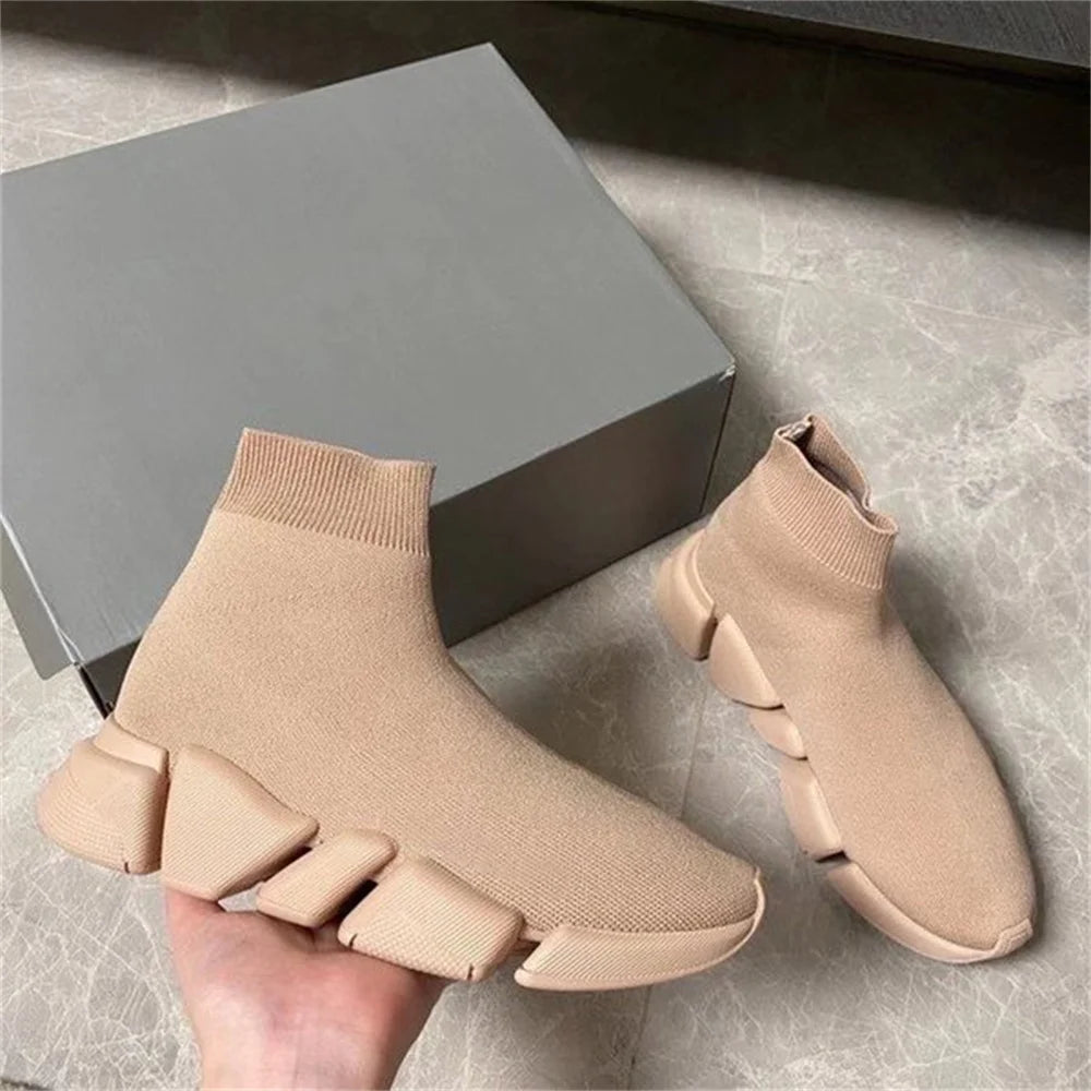 Hot Black High Top Women Socks Shoes Sneakers Breathable Couples Casual Sports Shoes Comfy Platform Sock Sneakers Men - Buy online at  Vibe In Cart.