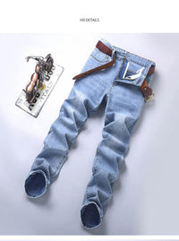 Men's Slim Fit Stretch Denim Casual Jeans for All Seasons