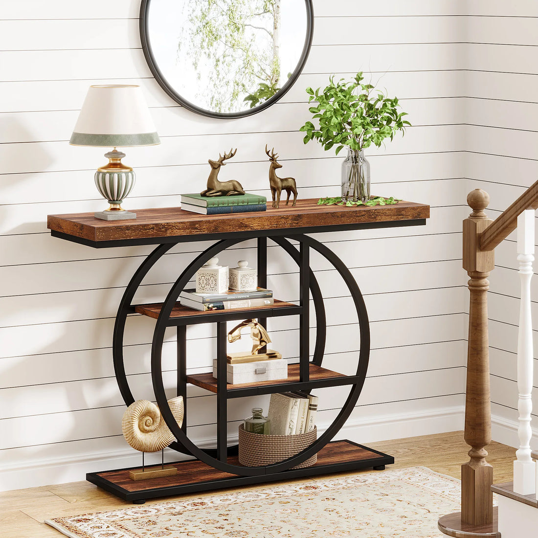 Console Table, 4-Tier Entryway Table, 41.3-Inch Industrial Sofa Table for Living Room, Foyer Hallway Table for Entrance - Buy online at  Vibe In Cart.