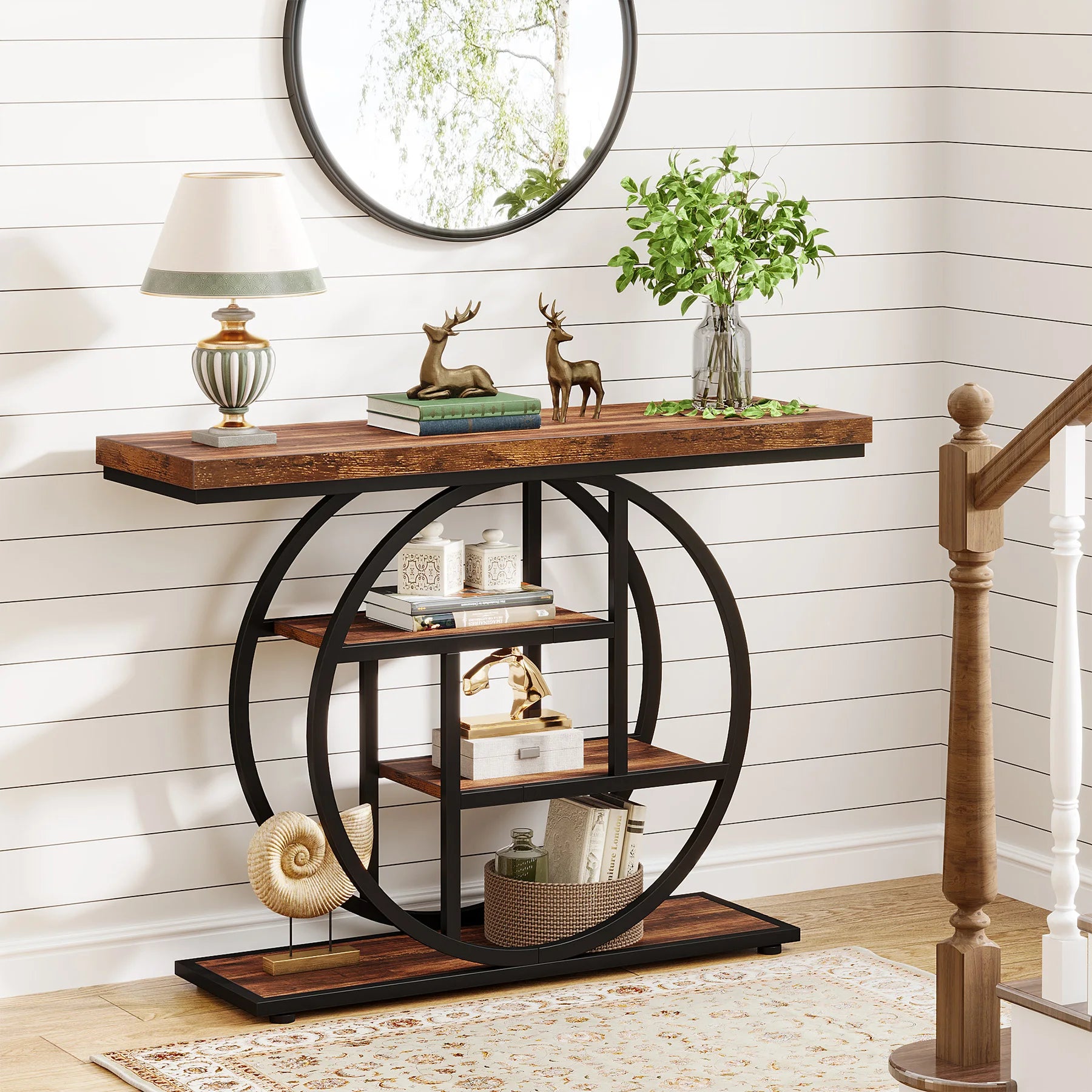 Console Table, 4-Tier Entryway Table, 41.3-Inch Industrial Sofa Table for Living Room, Foyer Hallway Table for Entrance - Buy online at  Vibe In Cart.