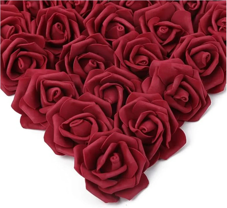 Artificial Foam Rose Flower Heads Set, 10 to 50 Pieces