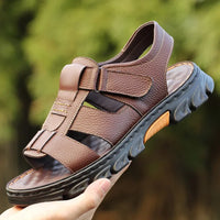 Sandals Men's New Beach Shoes Cowhide Slippers Outdoor  Non-slip Thick-soled Leather Sandals for Men - Buy online at  Vibe In Cart.