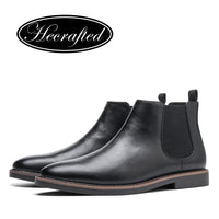 Men's Ankle Slip-On Boots, Sizes 40-46, Low Heel, Bonded Leather Insole