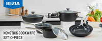 Induction Cookware Nonstick, 10-Piece, BEZIA Pots and Pans Set for Induction Cooktop, Compatible with All Stoves - Buy online at  Vibe In Cart.