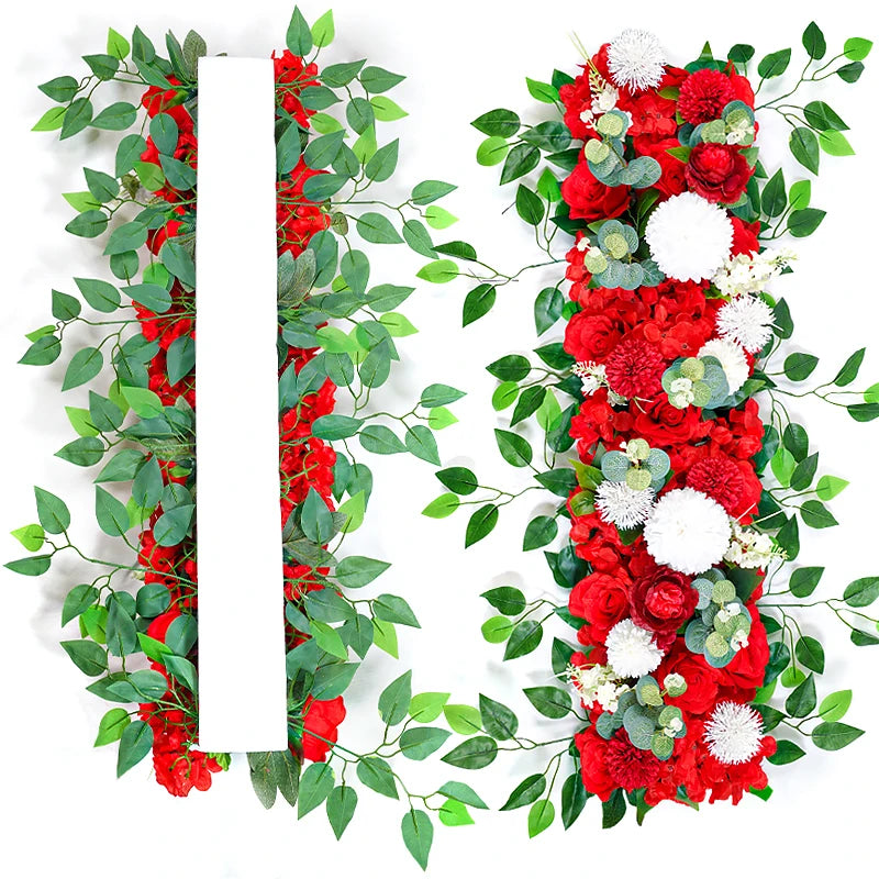 100cm Luxury White Rose Artificial Flower Row Wedding Table Centerpiece Flowers Backdrop Wall Arches Decor Party Stage Floral - Buy online at  Vibe In Cart.