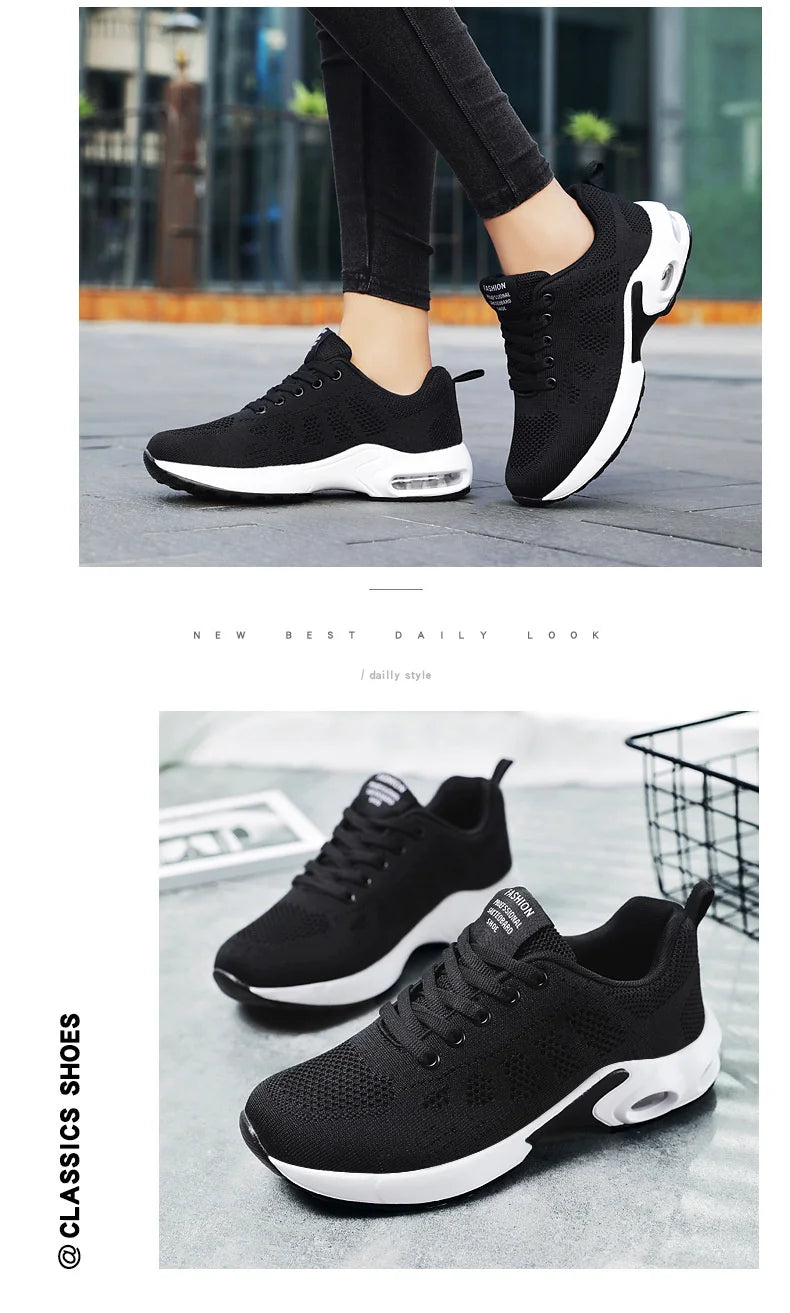 Women's Breathable Running Shoes Lightweight White Casual Sneakers