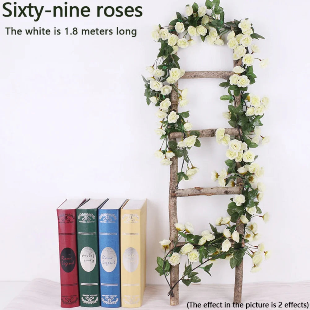 45/69pcs Artificial Rose Flowers Vine DIY Wedding Decoration Fake Silk Rose Flower Home Room Decor Wall Hanging Garland Plants - Buy online at  Vibe In Cart.