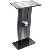 SucceBuy 47" Acrylic Podium Stand Floor-Standing Clear Pulpit Acrylic Desktop Lecterns w/ Storage Shelf for Church Office School - Buy online at  Vibe In Cart.