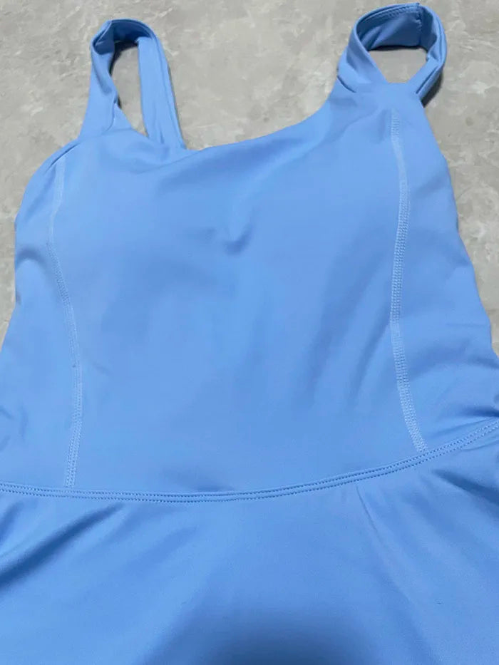 Women Tennis Dress One-Pieces Slim Fit Soft Sports Sets Golf Badminton Skorts Back Cross Tracksuits With Chest Pads Yoga Suits - Buy online at  Vibe In Cart.