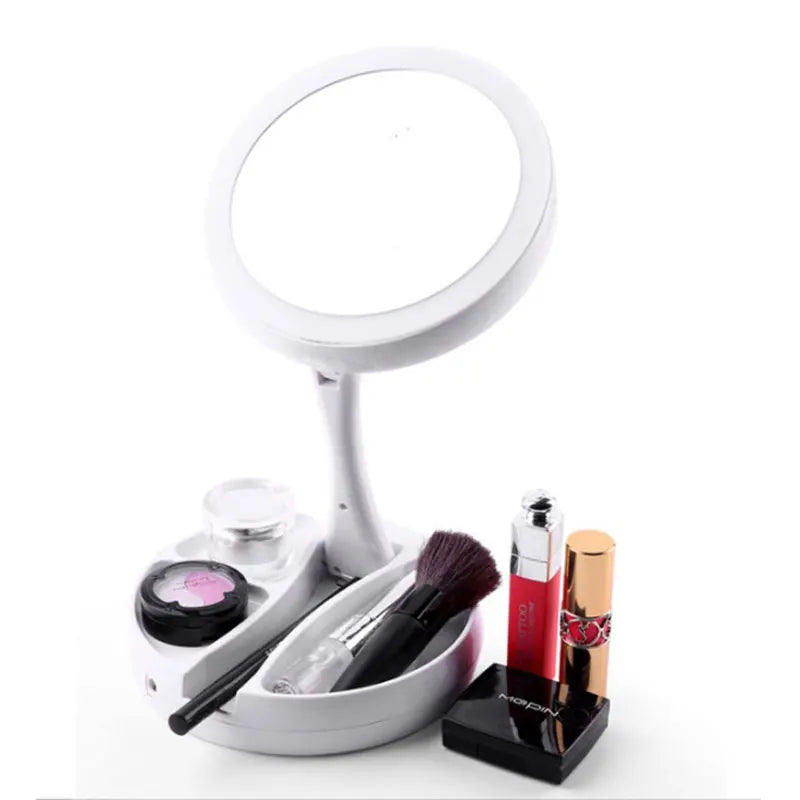 1X 10x Magnifying Vanity Mirror with LED Lighted Flexible Foldable Desk Makeup Mirror Lighting Dressing Makeup Lamp - Buy online at  Vibe In Cart.