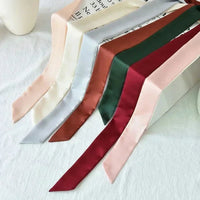 Women's Long Narrow Solid Color Polyester Scarf 190x5cm
