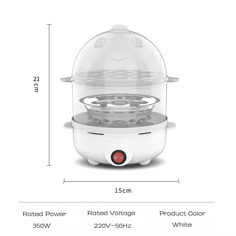 Egg Cooker Multifunctional Electric Egg Boiler Double Layers Egg Cooker Mini Steamer Poacher Kitchen Cooking Breakfast Machine - Buy online at  Vibe In Cart.