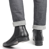 Men's Soft Leather Chelsea Ankle Boots with Zip, Sizes 7-13